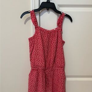 GAP kids girls size Large red with white flowers romper